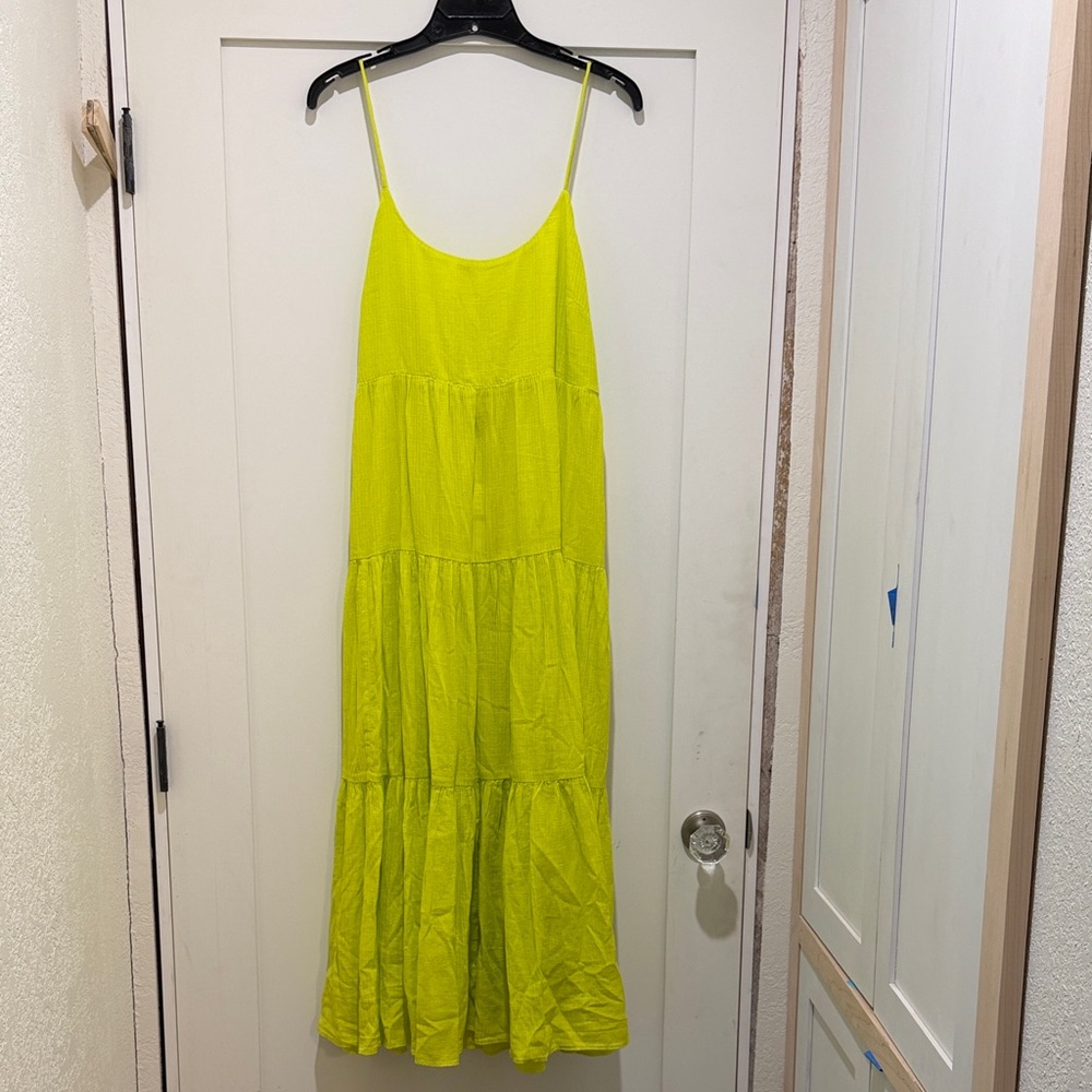 NWT J. Crew Bright Yellow Tiered Maxi Dress